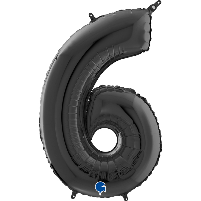 26046K-Number-6-Black black number six balloon