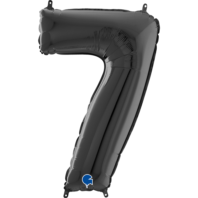 black number seven balloon