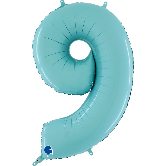 26069PB-Number-9-Pastel-Blue blue foil number nine balloon