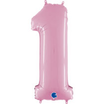 grabo pastel pink 26 inch number one balloon