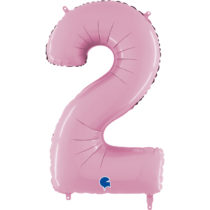 grabo pastel pink 26 inch number two balloon