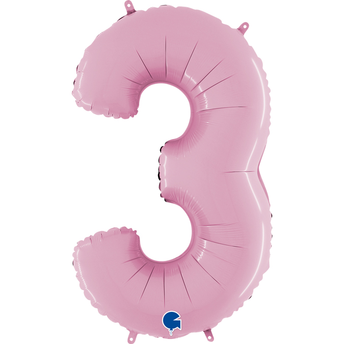 26073PP-Number-3-Pastel-Pink grabo pastel pink 26 inch number three balloon