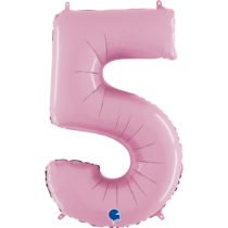 grabo pastel pink 26 inch number five balloon