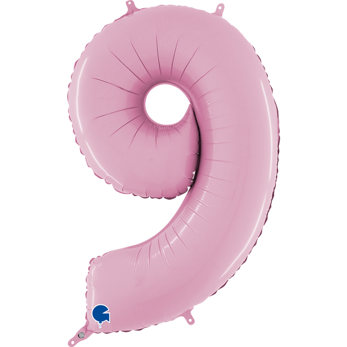 26079PP-Number-9-Pastel-Pink Grabo pastel Pink foil number nine balloon