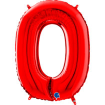 red 40 inch number 0 zero grabo foil balloon