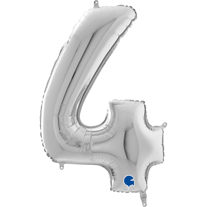 grabo silver 26 inch number four balloon
