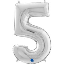 grabo silver 26" number five balloon
