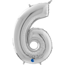 grabo silver 26 inch number six balloon