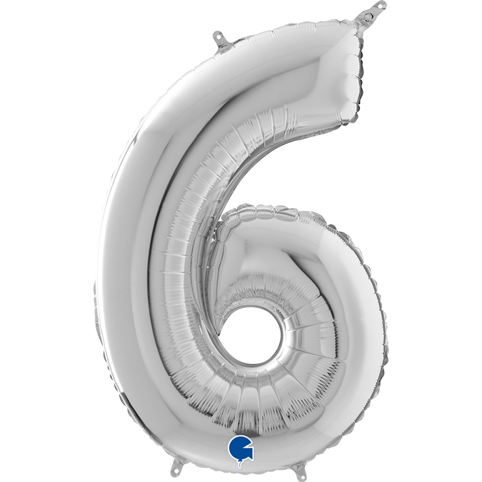 26096S-Number-6-Silver-2 grabo silver 26 inch number six balloon