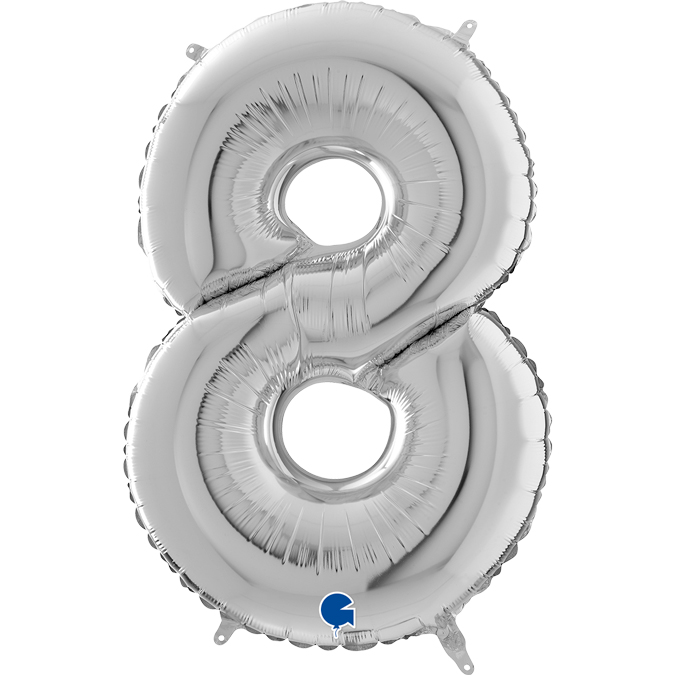 grabo silver 26 inch number eight balloon