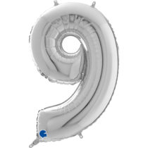 grabo silver 26 inch number nine balloon