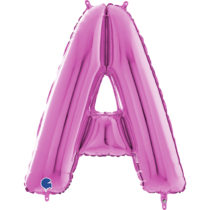 26 inch fuxia letter A foil balloon