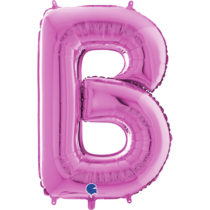 26 inch fuxia magenta letter b foil balloon