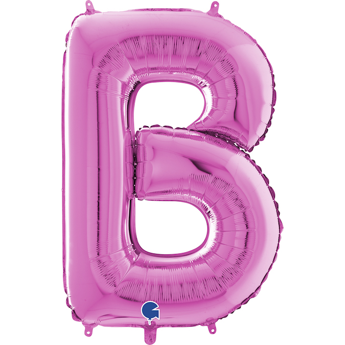 26 inch fuxia magenta letter b foil balloon