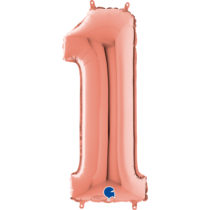 rose gold foil number 1 one balloon