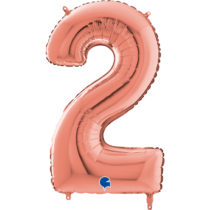 rose gold foil number 2 two balloon