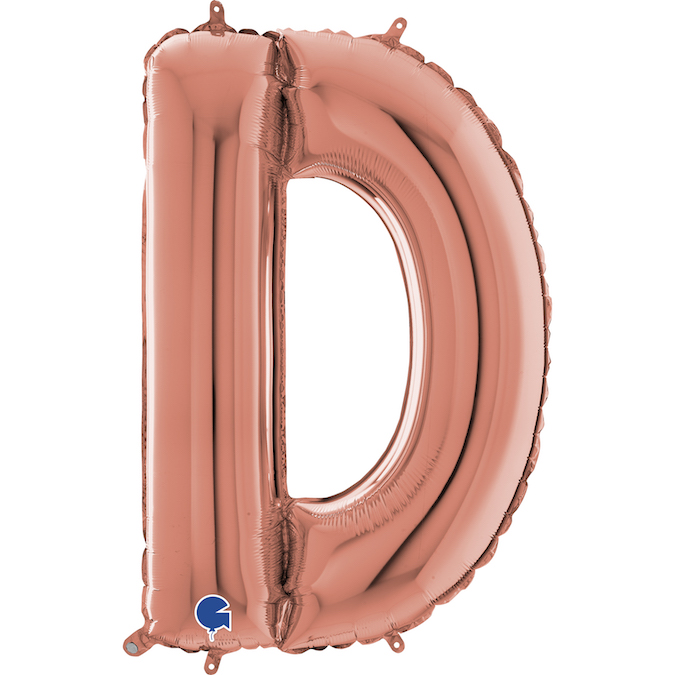 grabo rose gold 26 inch foil letter D balloon