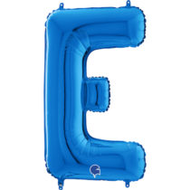 blue letter E balloon