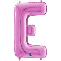 26 inch fuxia pink magenta foile letter E balloon