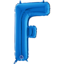 blue letter F balloon