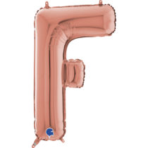 grabo rose gold 26 inch foil letter F balloon