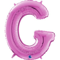 26 inch fuxia magenta pink foil letter G balloon