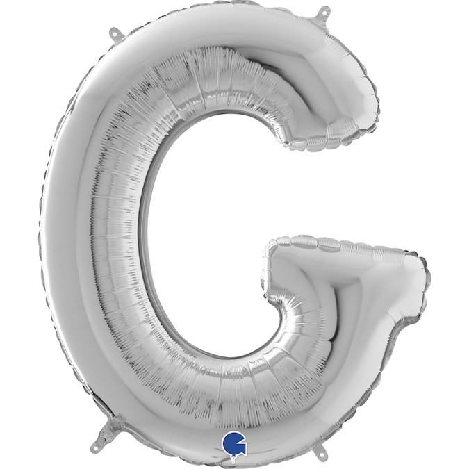26269S-Letter-G-Silver 26 inch silver letter G balloon