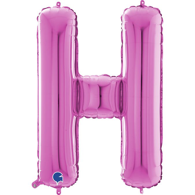 26 inch fuxia magenta letter H balloon