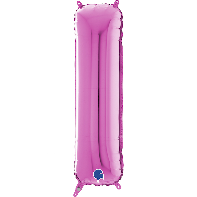 26281F-Letter-I-Fuxia 26 inch fuxia magenta letter I balloon