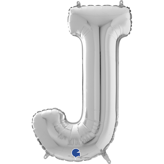 26299S-Letter-J-Silver 126 inch silver letter J Balloon