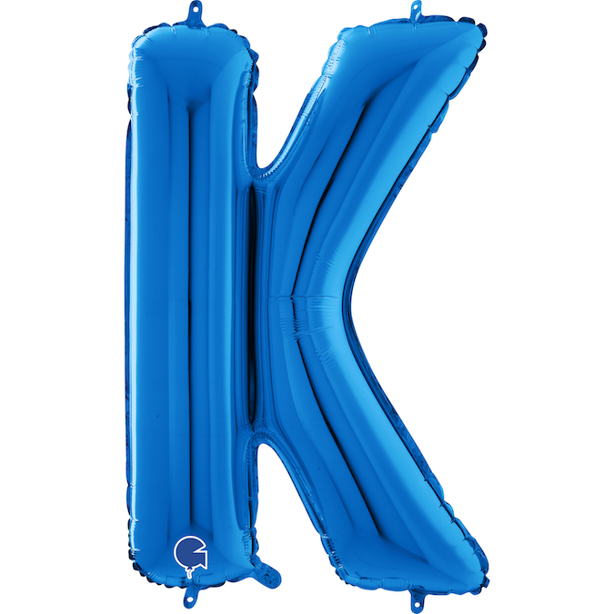 blue letter k balloon