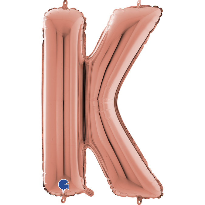 263023RG-Letter-K-Rose-Gold grabo rose gold 26 inch foil letter K balloon
