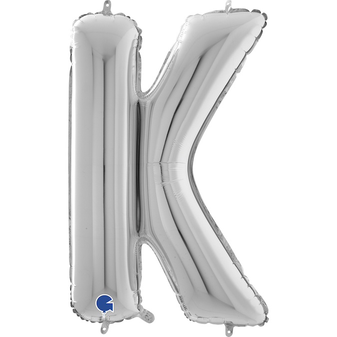 26309S-Letter-K-Silver 26 inch silver letter K ballon