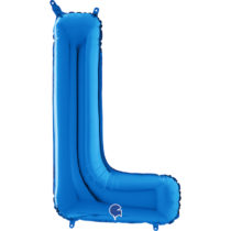 blue letter L balloon