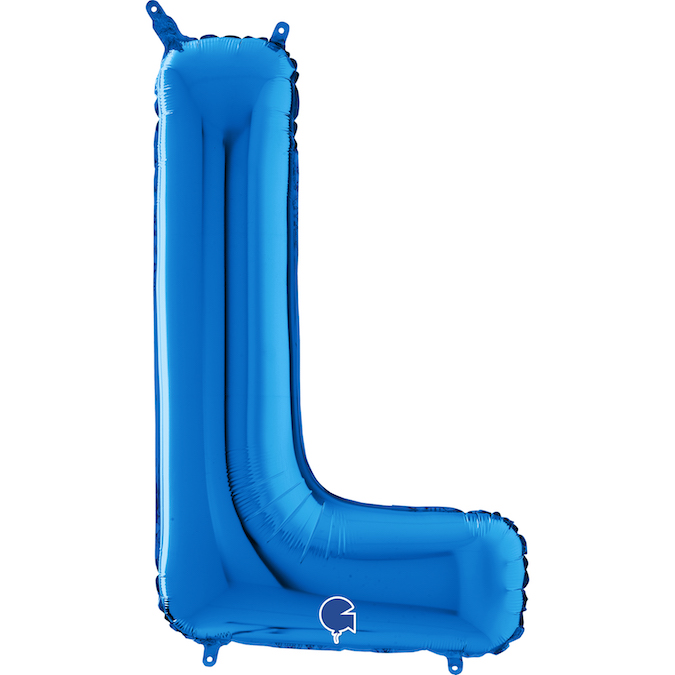 blue letter L balloon