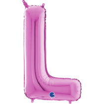 26 inch fuxia magenta foil letter L balloon