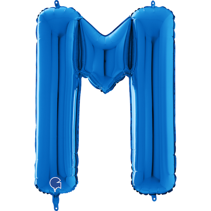 blue letter M balloon