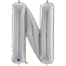 26 inch silver letter N foil balloon