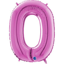 26 inch fuxia magenta letter O foil balloon