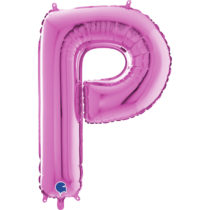 26 inch fuxia magenta foil letter p balloon