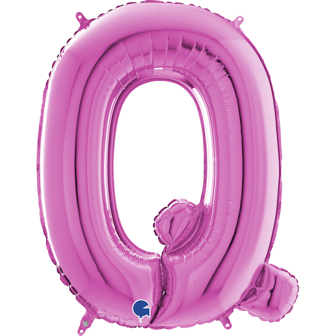 26 inch fuxia magenta foil letter Q balloon
