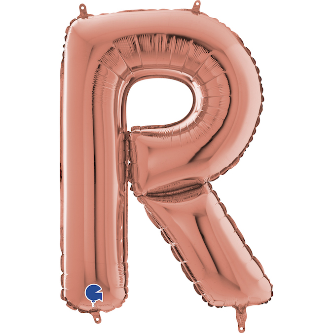 grabo rose gold 26 inch foil letter R balloon