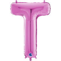 26 inch fuxia fuschia foil letter T balloon