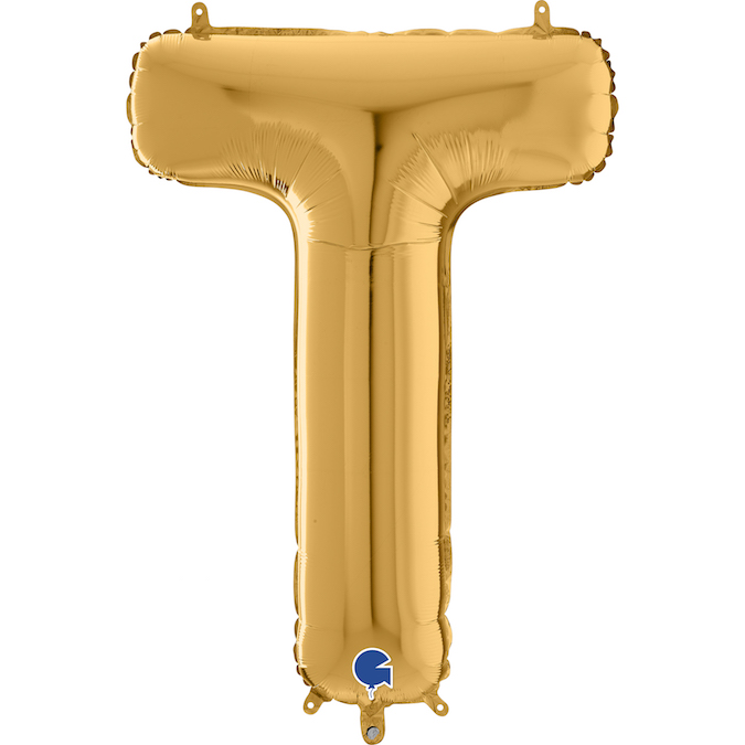 gold letter T balloon