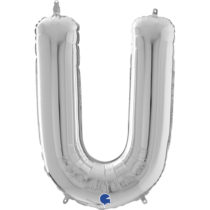 26 inch silver foil letter U balloon
