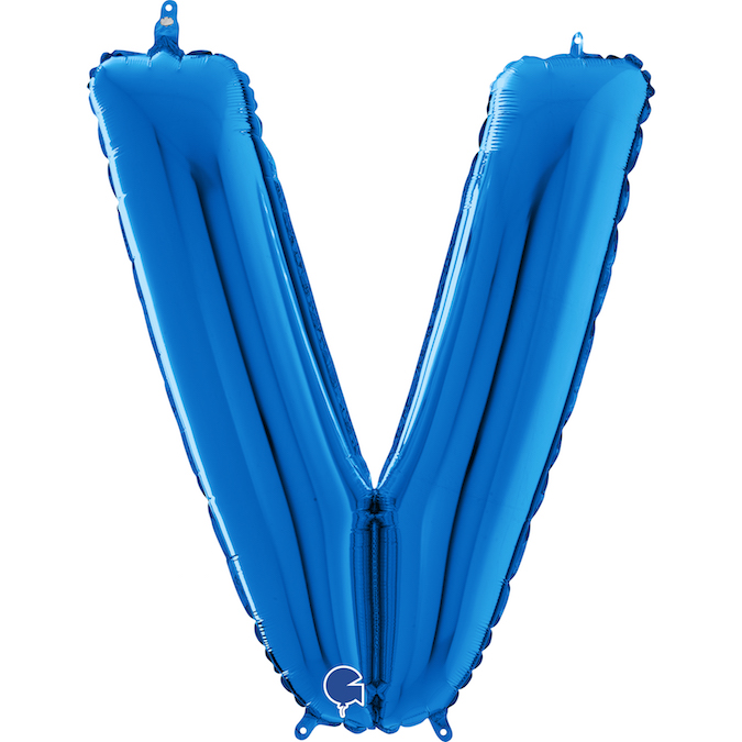 26410B-Letter-V-Blue blue letter V balloon