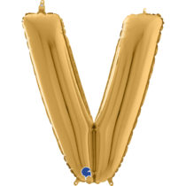 gold letter V balloon
