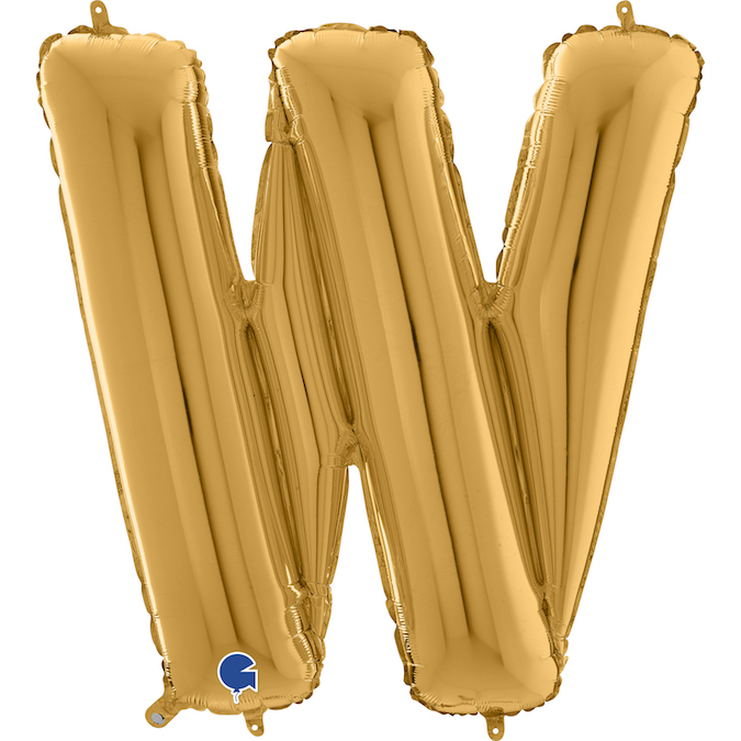 gold letter W balloon