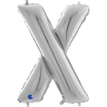 26" silver letter X foil balloon