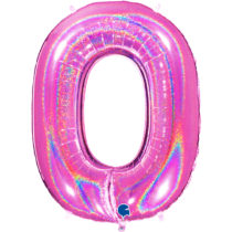 grabo holographic fuxia number zero balloon